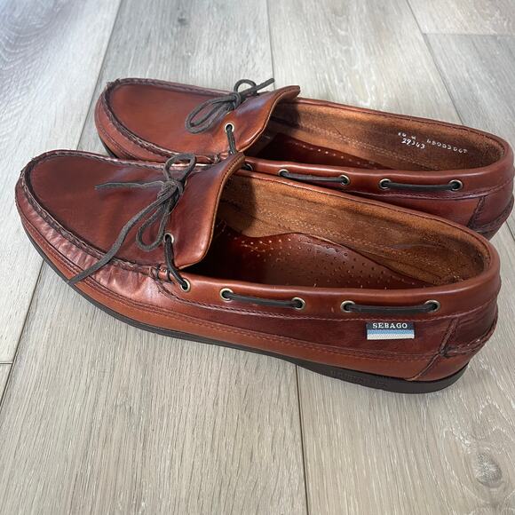 Sebago Docksides Boat Shoe Moccasin Men's 14 WIDE Slip On Leather Loafer Tan - Picture 10 of 10